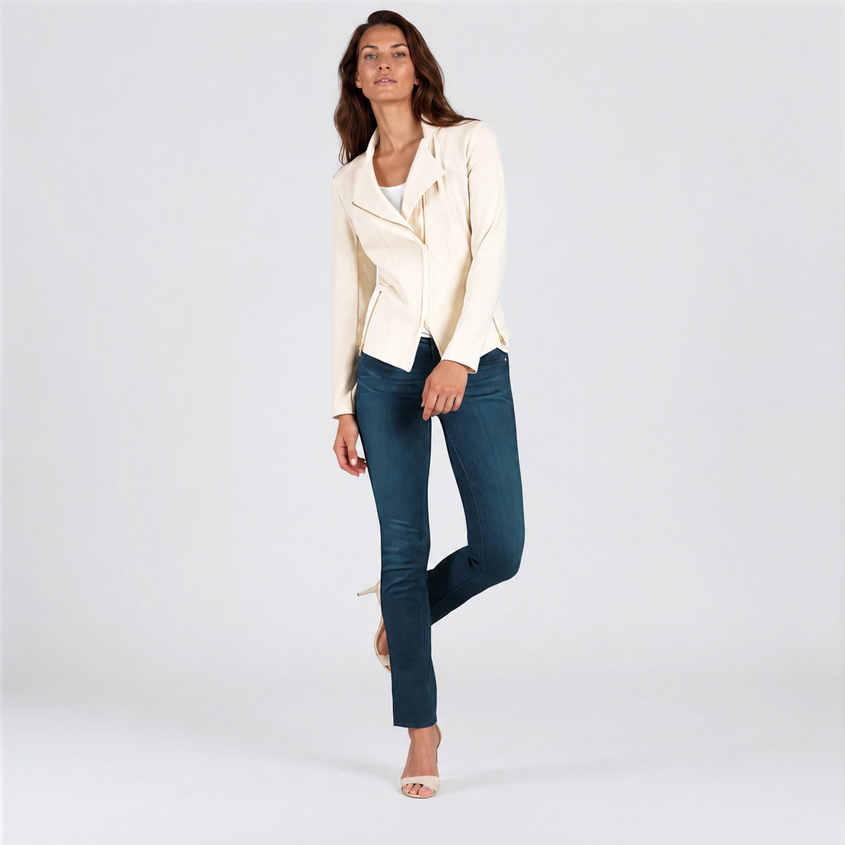 Liquid Leather™ Signature Jacket - Ivory | Clara Sunwoo Signature