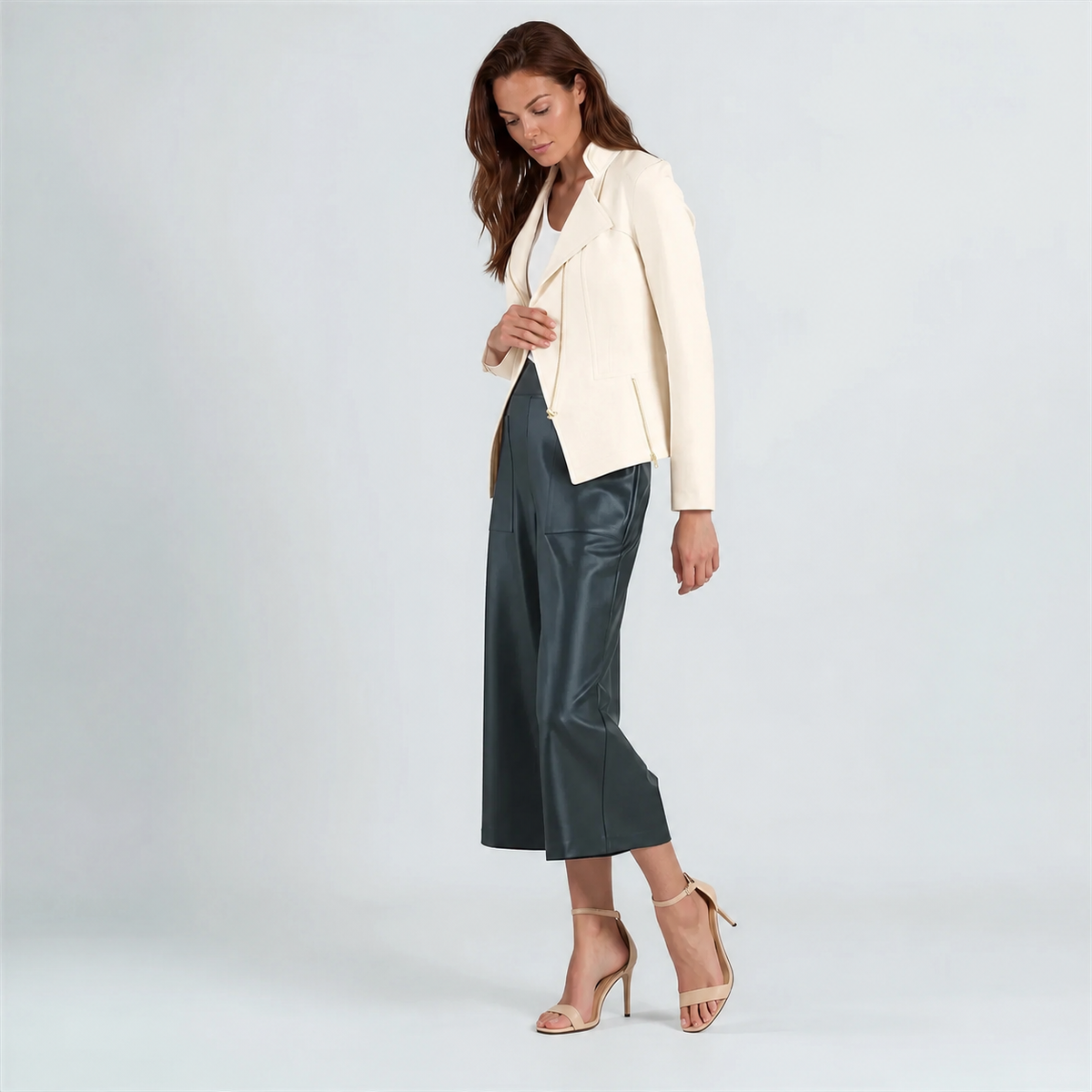 Liquid Leather™ Signature Jacket - Ivory | Clara Sunwoo Signature