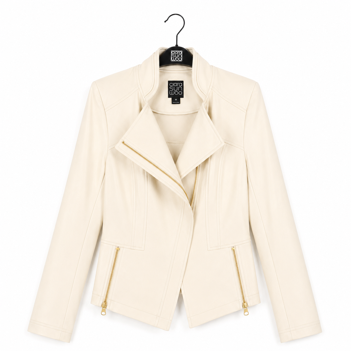 Liquid Leather™ Signature Jacket - Ivory | Clara Sunwoo Signature