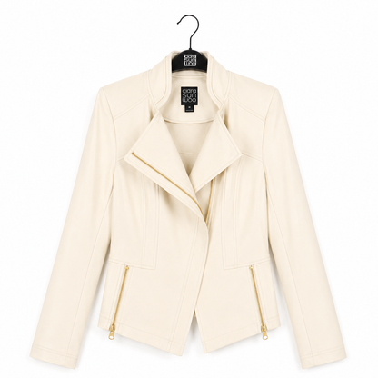 Liquid Leather™ Signature Jacket - Ivory | Clara Sunwoo Signature