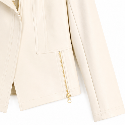 Liquid Leather™ Signature Jacket - Ivory | Clara Sunwoo Signature