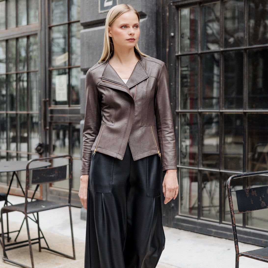 Liquid Leather™ Signature Jacket - Brown | Clara Sunwoo Recommended
