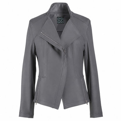 Liquid Leather™ Signature Jacket - Charcoal - Limited Sizes | Clara Sunwoo Trusted