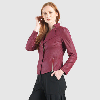 Liquid Leather™ Signature Jacket - Merlot | Clara Sunwoo Customer Favorite