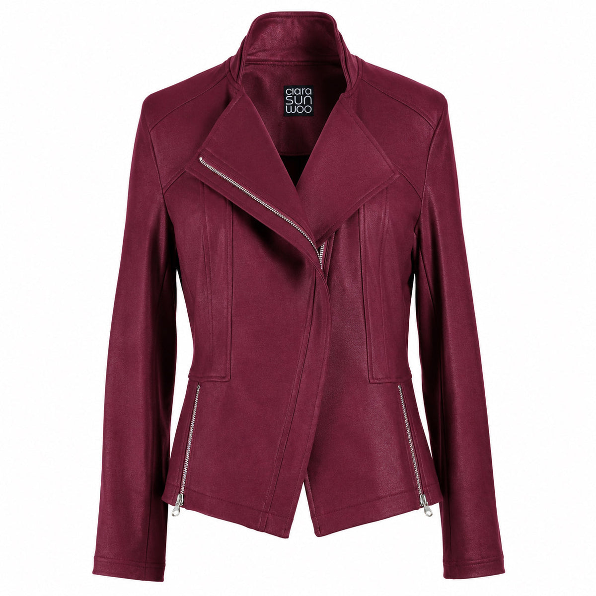 Liquid Leather™ Signature Jacket - Merlot | Clara Sunwoo Customer Favorite