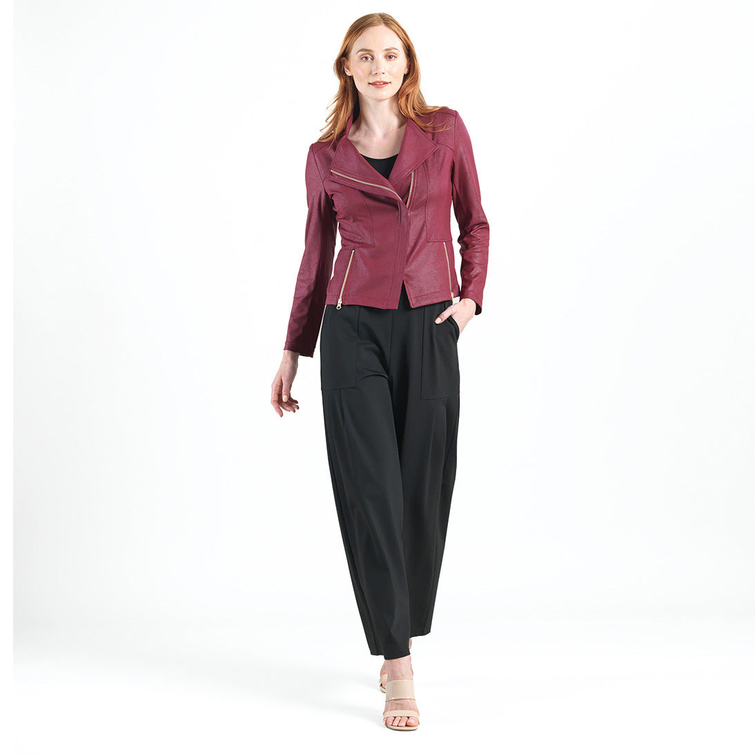 Liquid Leather™ Signature Jacket - Merlot | Clara Sunwoo Customer Favorite