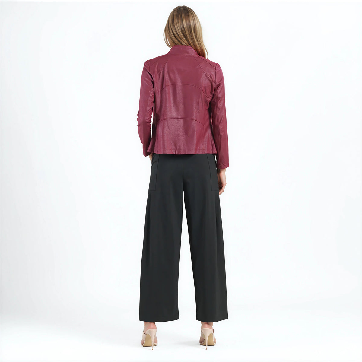 Liquid Leather™ Signature Jacket - Merlot | Clara Sunwoo Customer Favorite