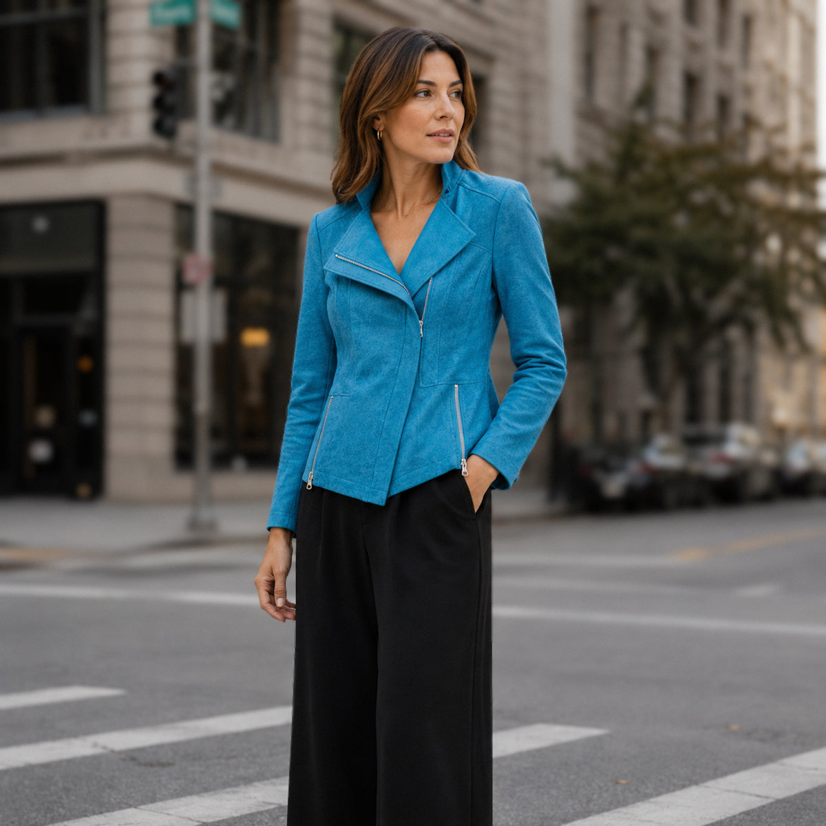 Liquid Leather™ Signature Jacket - Teal | Clara Sunwoo Best Seller