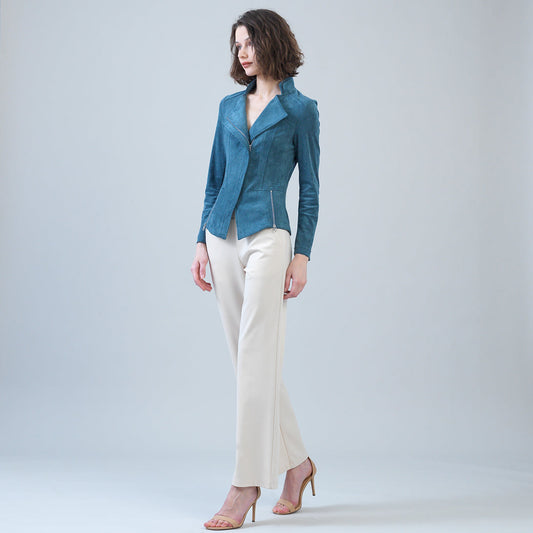 Soft Suede - Signature Jacket - Blue Moss | Clara Sunwoo Premium