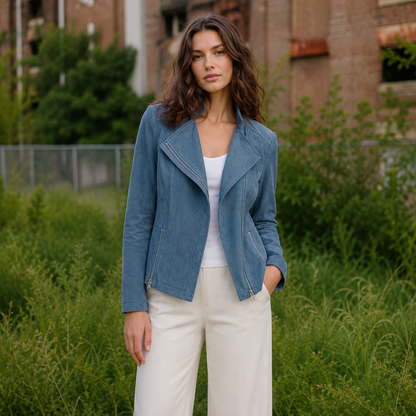 Soft Suede - Signature Jacket - Blue Moss | Clara Sunwoo Premium