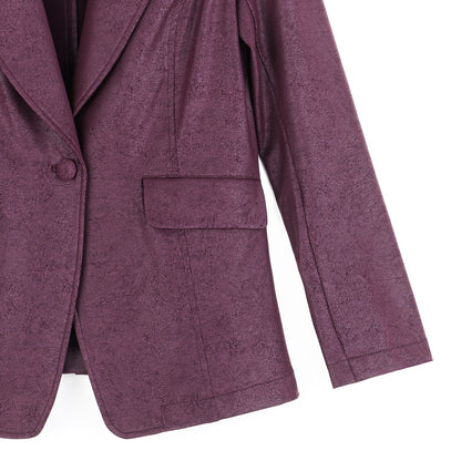 Liquid Leather™ Signature Pocket Blazer - Plum | Clara Sunwoo Quality