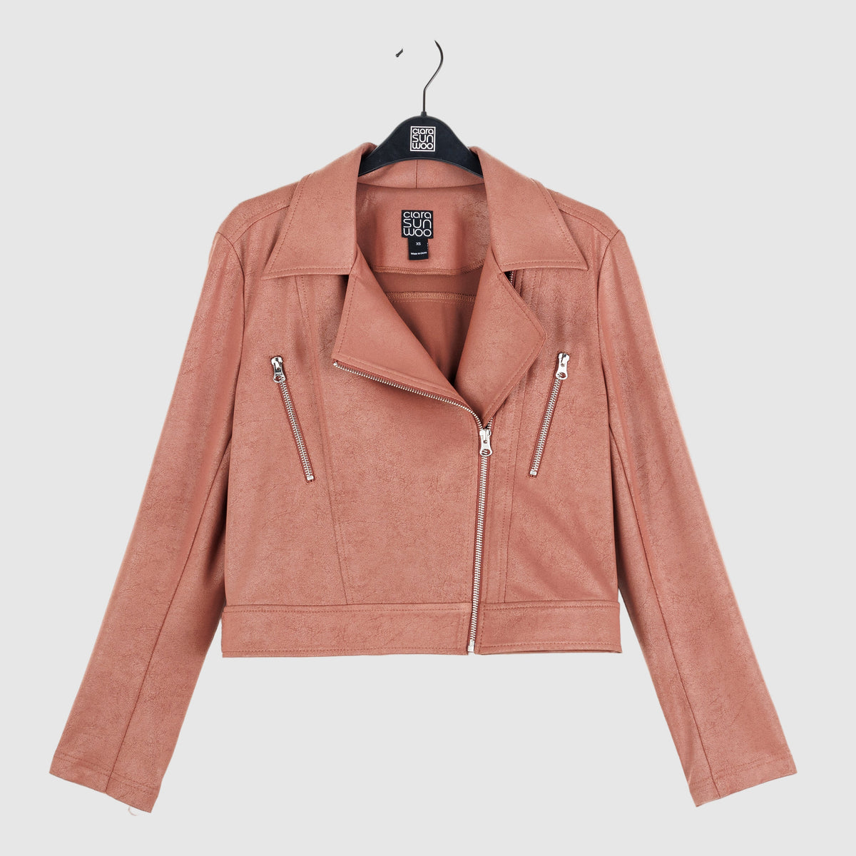 Liquid Leather™ Zip Cuff Moto Waist Jacket - Tan - Final Sale | Clara Sunwoo Great Value