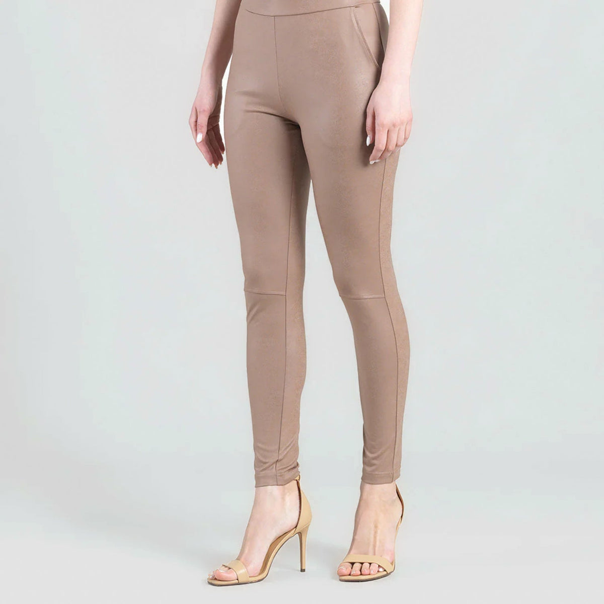Liquid Leather™ Signature Skinny Pocket Pant - Taupe - Final Sale | Clara Sunwoo Trusted