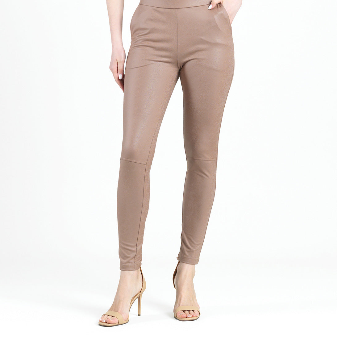 Liquid Leather™ Signature Skinny Pocket Pant - Taupe - Final Sale | Clara Sunwoo Trusted