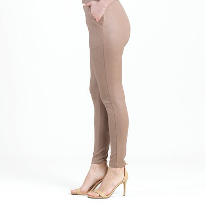 Liquid Leather™ Signature Skinny Pocket Pant - Taupe - Final Sale | Clara Sunwoo Trusted