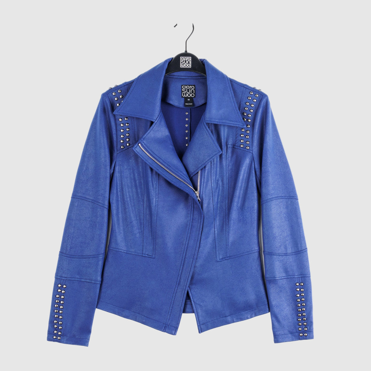 Liquid Leather™ Studded Jacket - Cobalt - Final Sale | Clara Sunwoo Everyday
