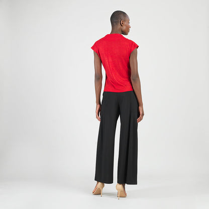 Glimmer Speck - Drape Neck Loop Front Top - Red - Final Sale | Clara Sunwoo Top Pick