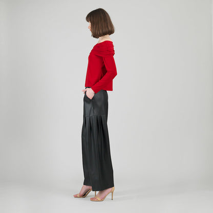 Ruched Off-Shoulder Top - Red - Final Sale | Clara Sunwoo Hot Sale