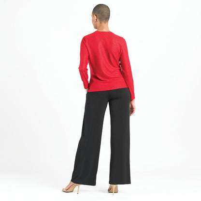 Glimmer Speck - V-Neck Center Front Tie Top - Red - Final Sale | Clara Sunwoo Discount