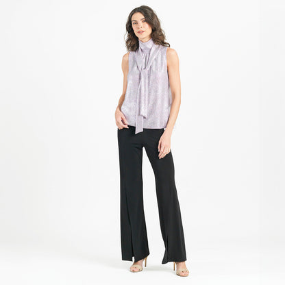 Glitter Foil - Mock Neck-Tie Detail Top - Pink - Final Sale! | Clara Sunwoo Discount