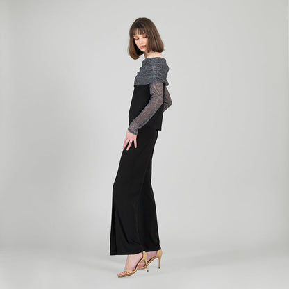 Sheer Shimmer - Ruched Off-Shoulder Top - Silver - Final Sale | Clara Sunwoo Best Price