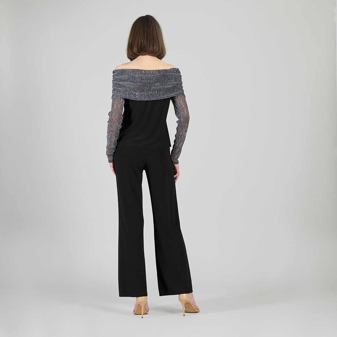 Sheer Shimmer - Ruched Off-Shoulder Top - Silver - Final Sale | Clara Sunwoo Best Price