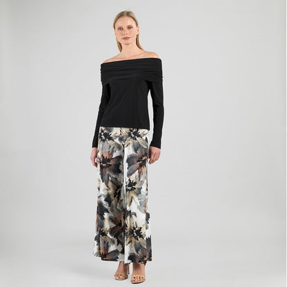 Ruched Off-Shoulder Top - Black - Final Sale | Clara Sunwoo Classic