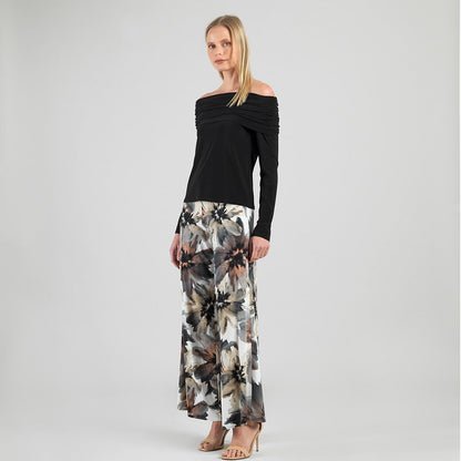 Ruched Off-Shoulder Top - Black - Final Sale | Clara Sunwoo Classic