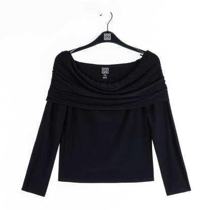 Ruched Off-Shoulder Top - Black - Final Sale | Clara Sunwoo Classic