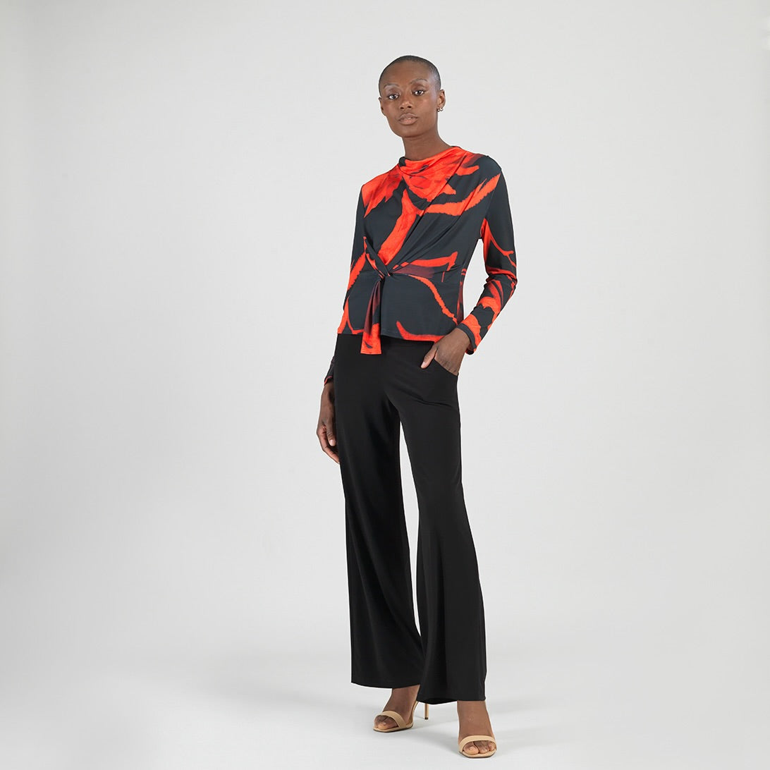 Long Sleeve Loop Front Top - Floral Eclipse - Final Sale | Clara Sunwoo Best Price