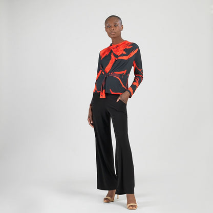 Long Sleeve Loop Front Top - Floral Eclipse - Final Sale | Clara Sunwoo Best Price