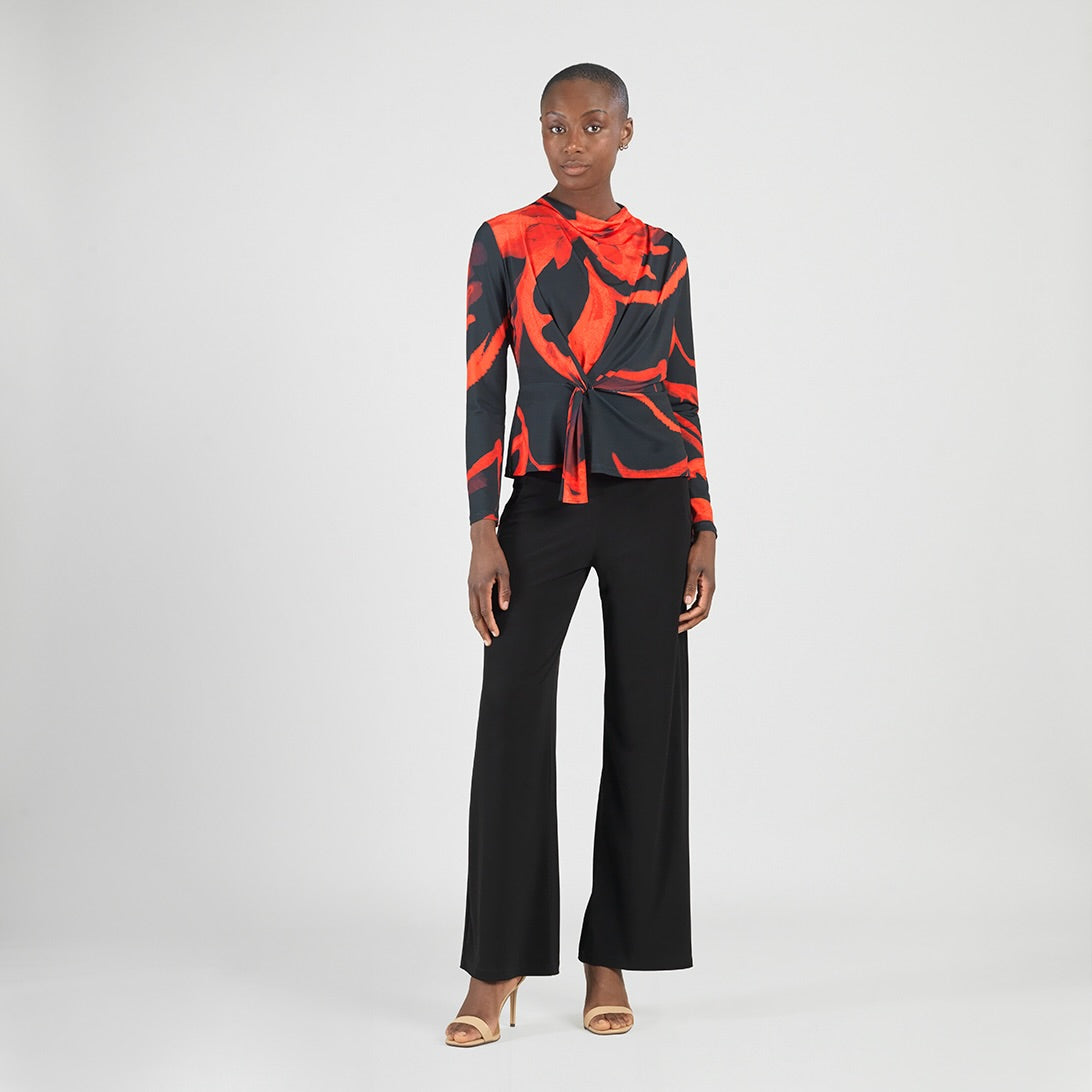 Long Sleeve Loop Front Top - Floral Eclipse - Final Sale | Clara Sunwoo Best Price