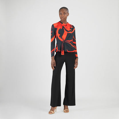 Long Sleeve Loop Front Top - Floral Eclipse - Final Sale | Clara Sunwoo Best Price
