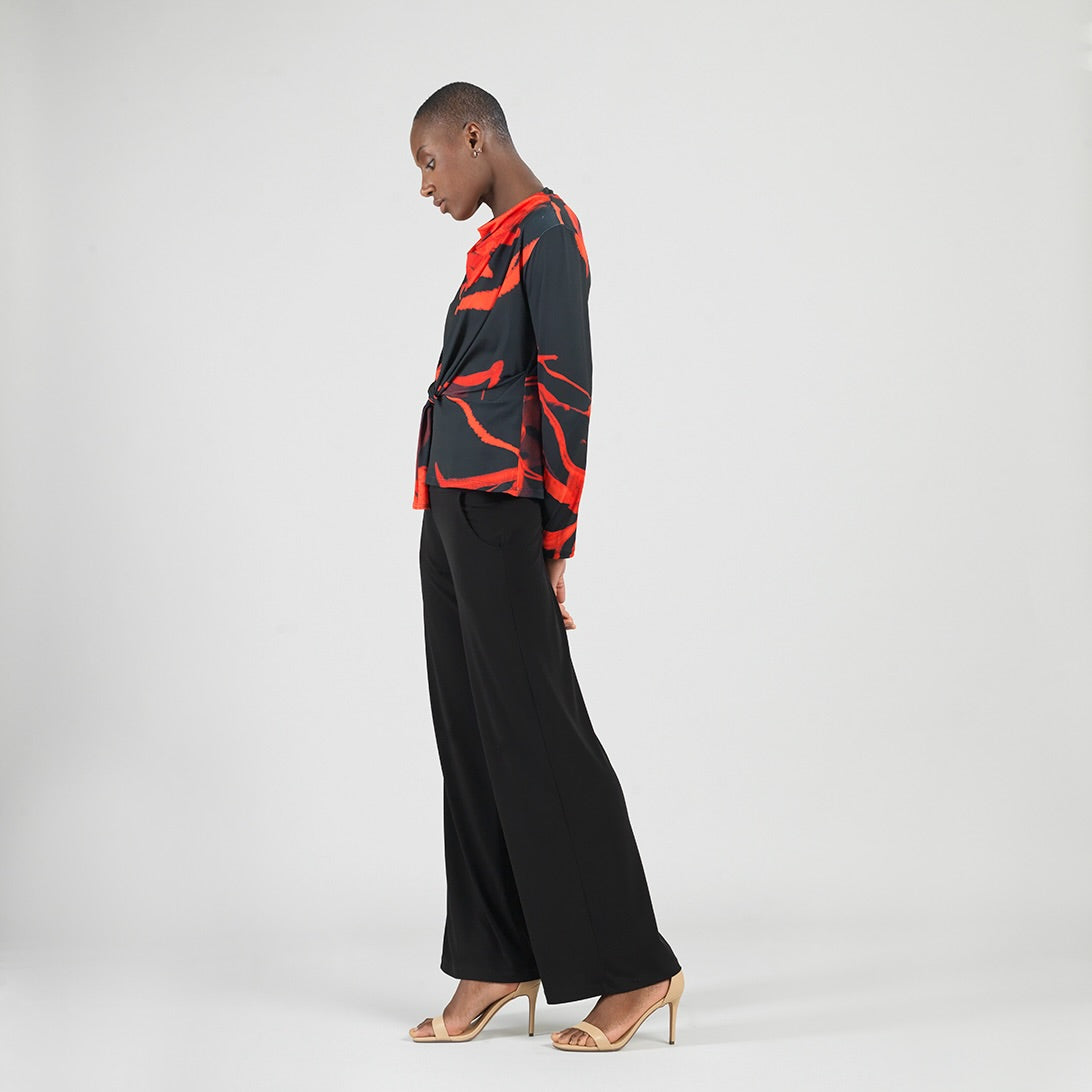 Long Sleeve Loop Front Top - Floral Eclipse - Final Sale | Clara Sunwoo Best Price