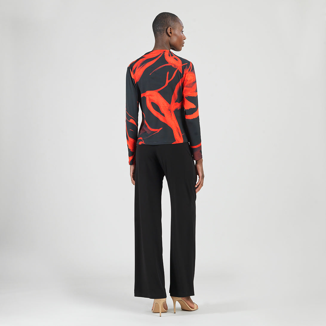 Long Sleeve Loop Front Top - Floral Eclipse - Final Sale | Clara Sunwoo Best Price