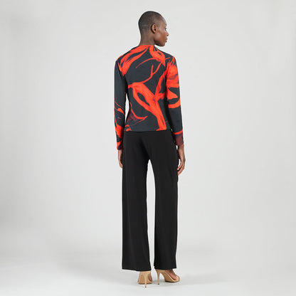 Long Sleeve Loop Front Top - Floral Eclipse - Final Sale | Clara Sunwoo Best Price
