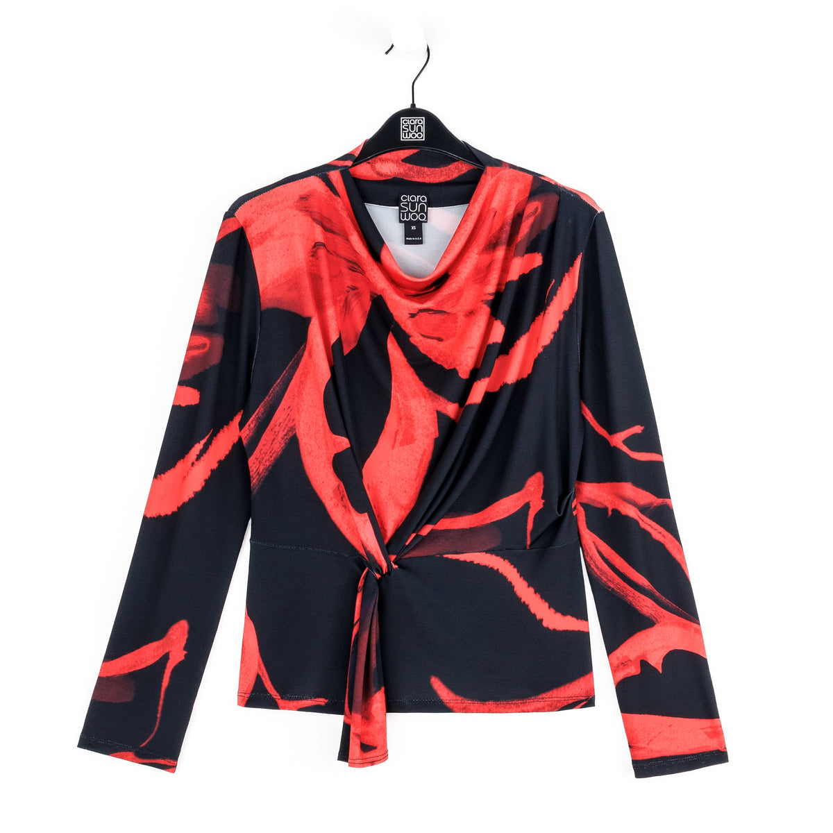 Long Sleeve Loop Front Top - Floral Eclipse - Final Sale | Clara Sunwoo Best Price