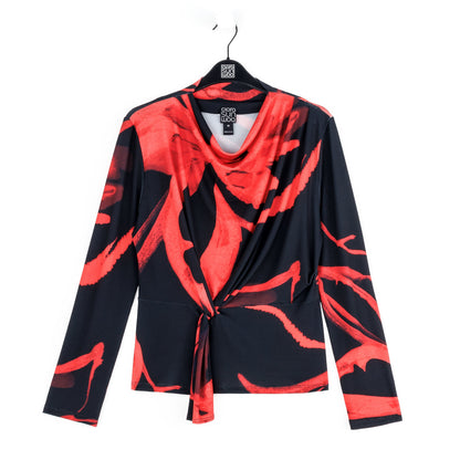 Long Sleeve Loop Front Top - Floral Eclipse - Final Sale | Clara Sunwoo Best Price