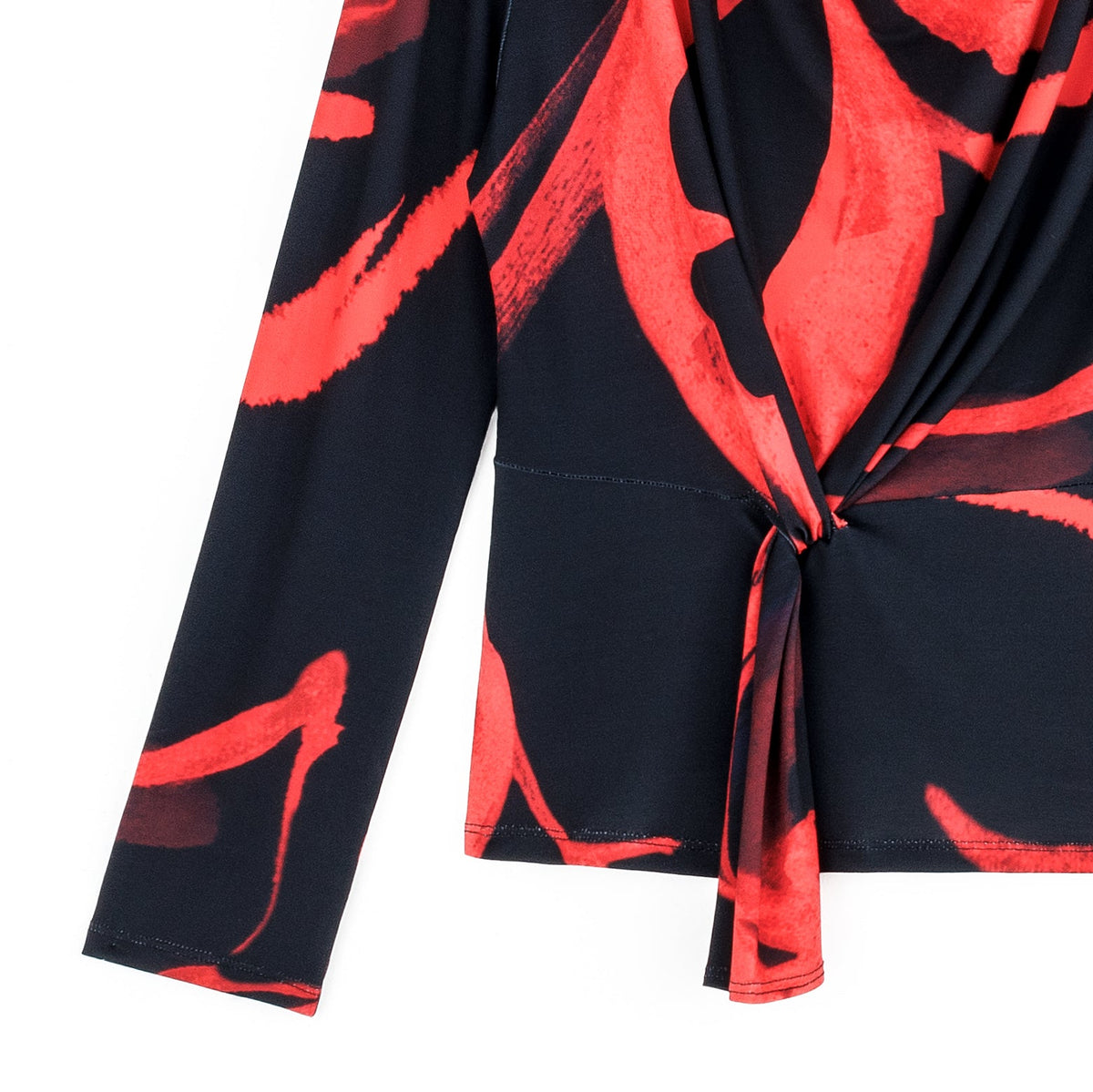 Long Sleeve Loop Front Top - Floral Eclipse - Final Sale | Clara Sunwoo Best Price