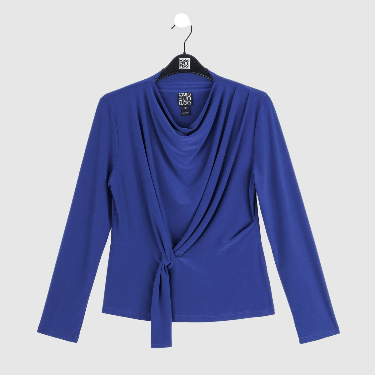 Long Sleeve Loop Front Top - Cobalt - Final Sale | Clara Sunwoo Featured