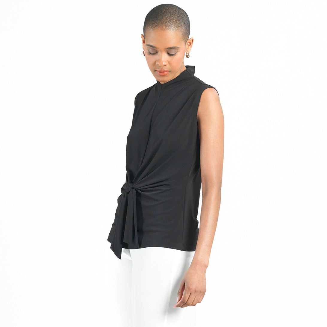 Sleeveless Center Front Tie Top - Black - Final Sale! | Clara Sunwoo Featured
