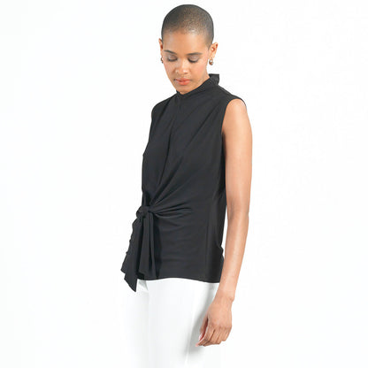 Sleeveless Center Front Tie Top - Black - Final Sale! | Clara Sunwoo Featured
