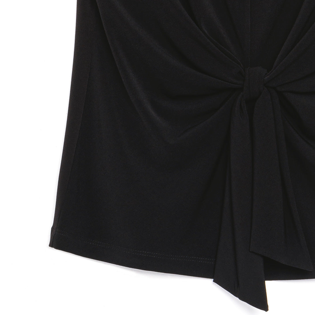Sleeveless Center Front Tie Top - Black - Final Sale! | Clara Sunwoo Featured