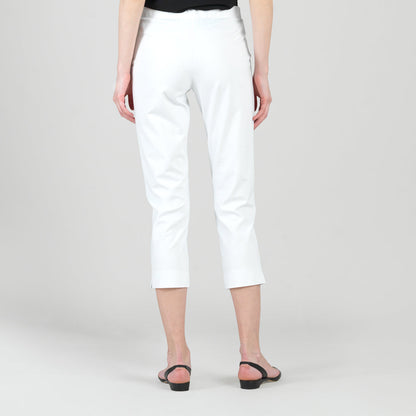 Rayon-Ponte Knit - Pull-On Pocket Capri - White - Final Sale | Clara Sunwoo Everyday