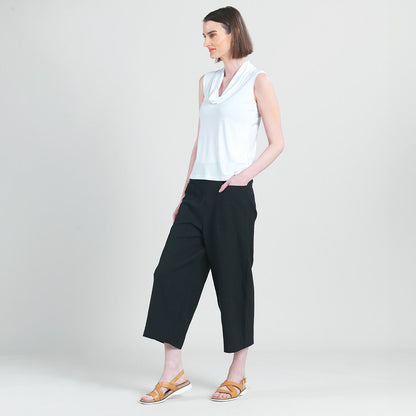Sleeveless Draped Cowl Neck Top - White - Final Sale | Clara Sunwoo Essential