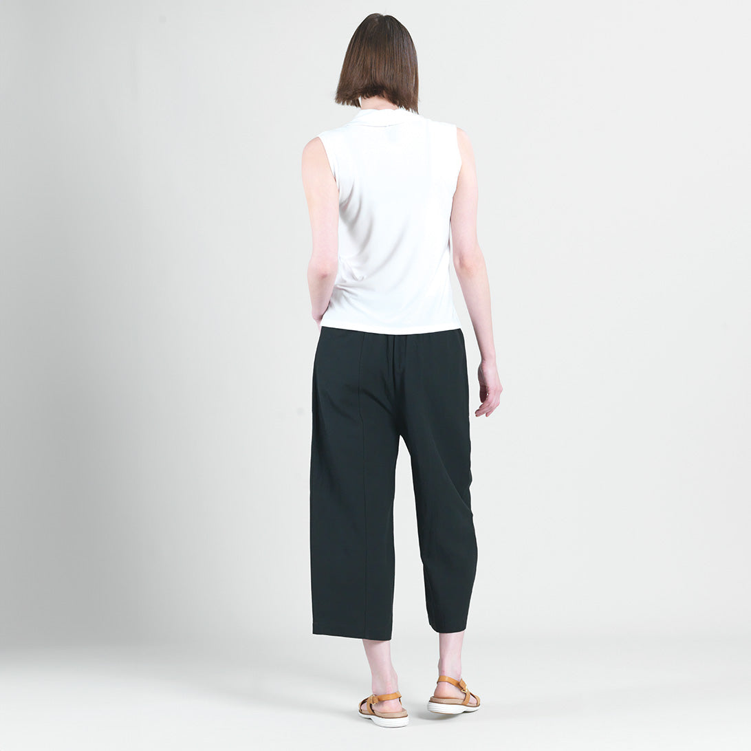 Sleeveless Draped Cowl Neck Top - White - Final Sale | Clara Sunwoo Essential