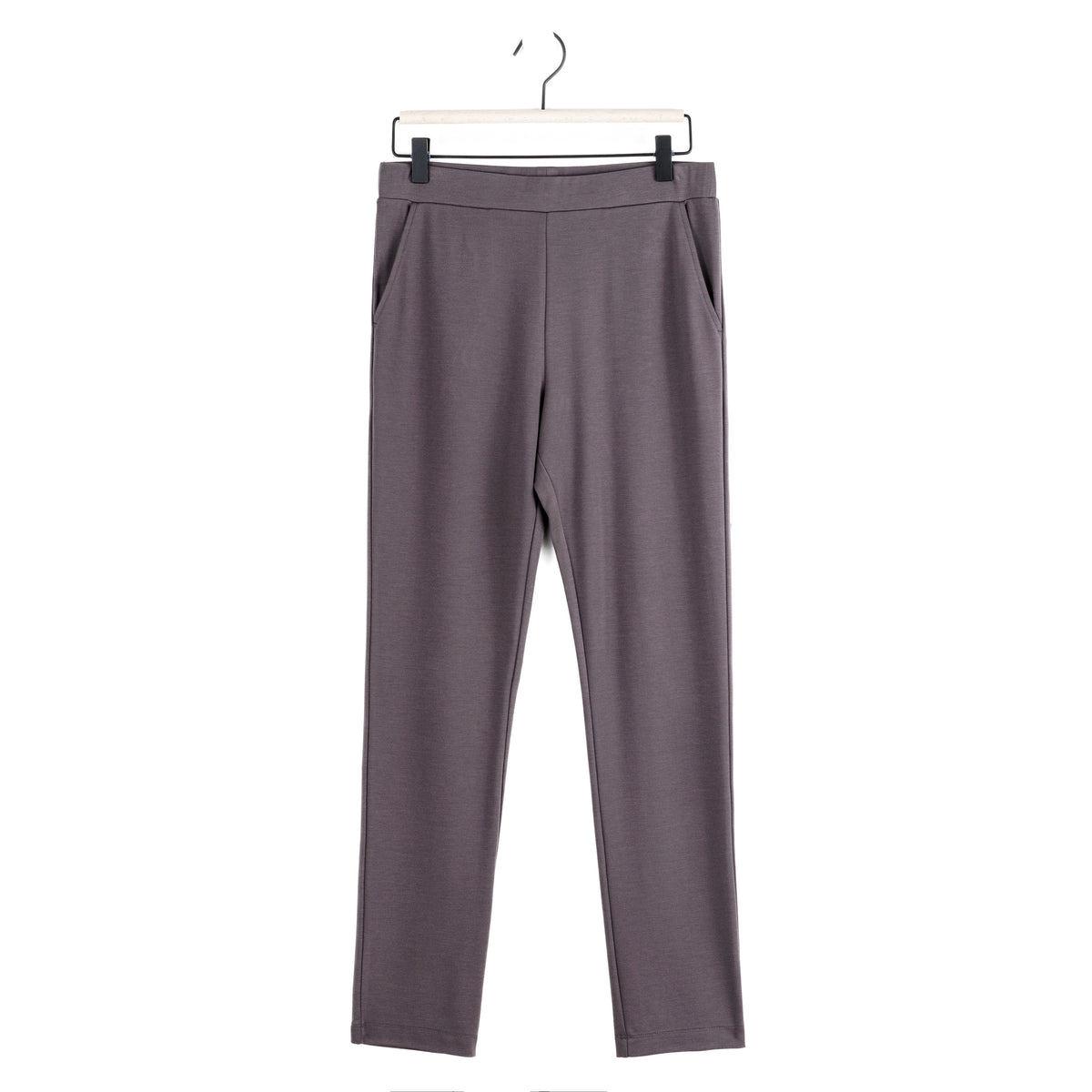 Rayon-Ponte Knit - Straight Leg Pocket Pant - Mocha - Final Sale | Clara Sunwoo Top Pick