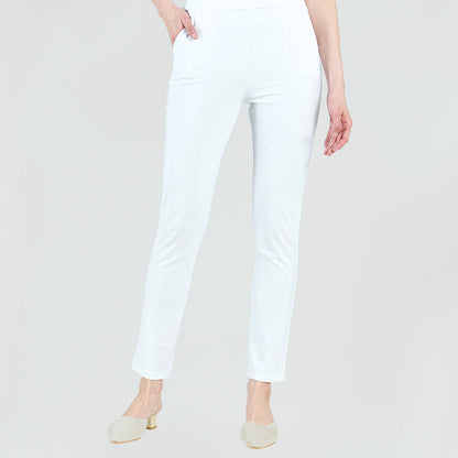 Medium Knit - Straight Leg Pocket Pant - White - Final Sale | Clara Sunwoo Latest