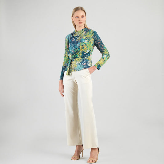 Cozy Texture - Long Sleeve Loop Front Sweater Top - Floral Patch - Final Sale | Clara Sunwoo Trending