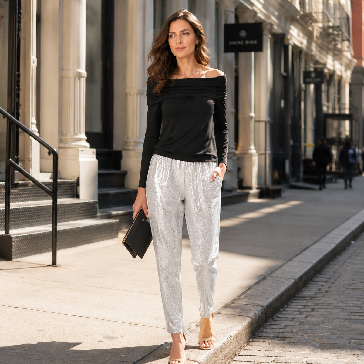 Ultra Cozy - Ruched Off-Shoulder Sweater Top - Black - Final Sale | Clara Sunwoo Customer Favorite